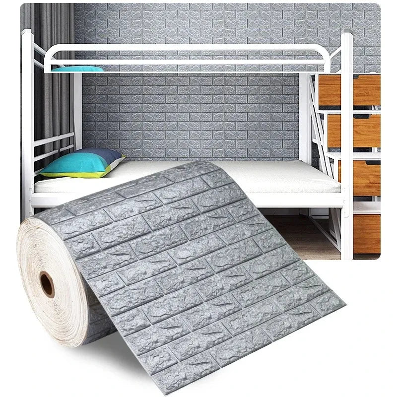 Papel de Parede 3D Autoadesivo Tijolinho – 70cm x 1m | À Prova d’Água e de Impacto