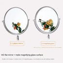 Espelho de Maquiagem de Parede Dupla Face – 8" | Ampliação + Estrutura em Alumínio Preto Fosco