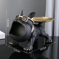 Escultura de Bulldog com Porta-Objetos