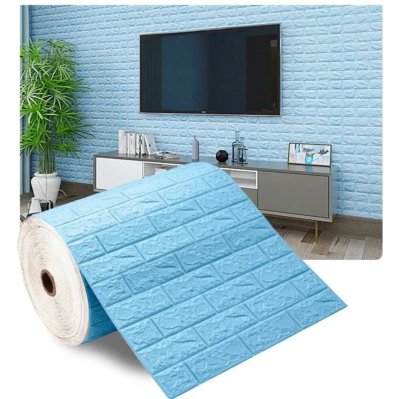 Papel de Parede 3D Autoadesivo Tijolinho – 70cm x 1m | À Prova d’Água e de Impacto
