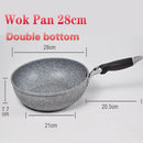 Panela Wok de Pedra Durável – Antiaderente com Revestimento Cerâmico – 28cm – Compatível com Fogão a Gás e Indução