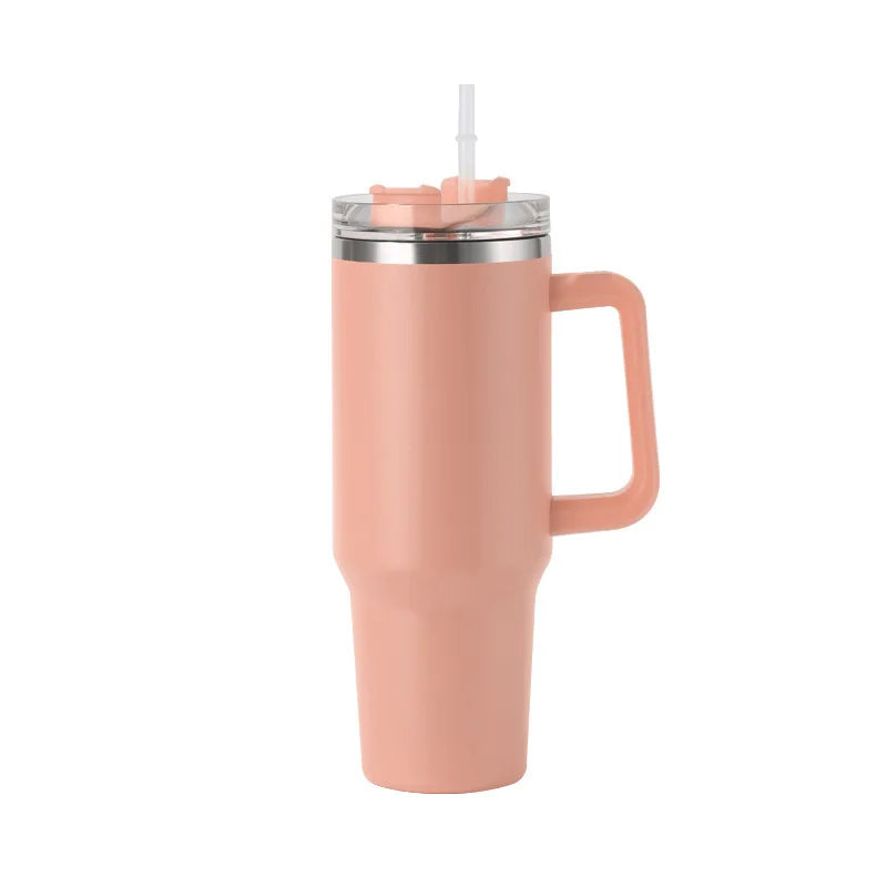 Garrafa Térmica 40oz (1,18L) em Aço Inox – Com Tampa, Canudo e Alça – Mantém Bebidas Frias ou Quentes