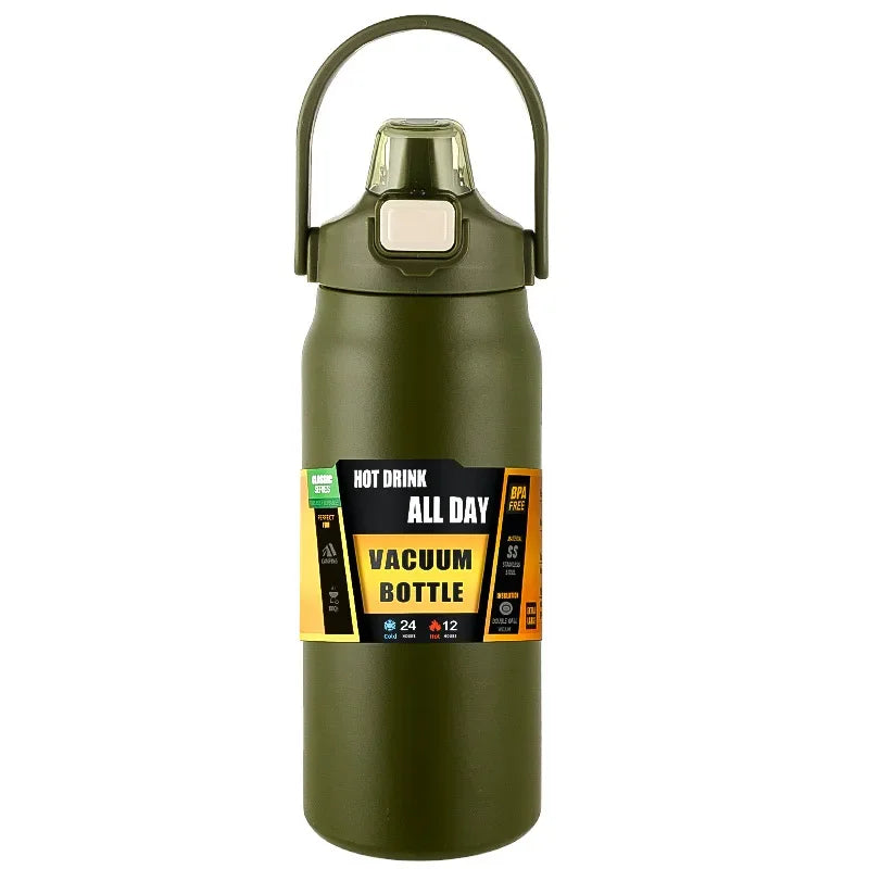 Garrafa Térmica Esportiva com Canudo – Inox 304 | Fria ou Quente por Até 24h