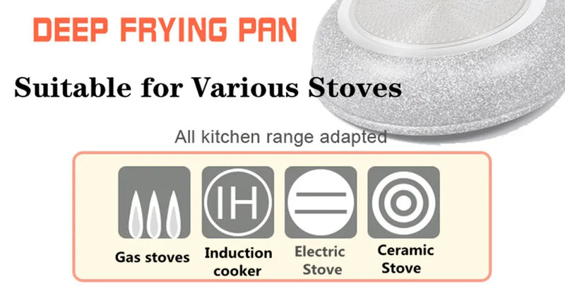 Panela Wok de Pedra Durável – Antiaderente com Revestimento Cerâmico – 28cm – Compatível com Fogão a Gás e Indução