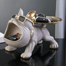 Escultura de Bulldog com Porta-Objetos