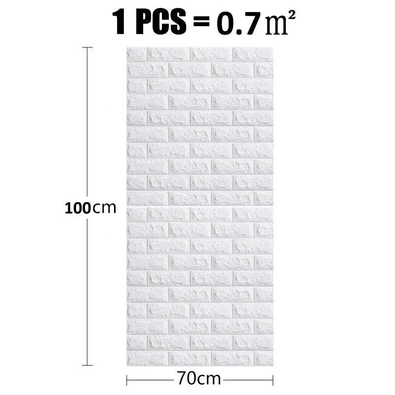 Papel de Parede 3D Autoadesivo Tijolinho – 70cm x 1m | À Prova d’Água e de Impacto