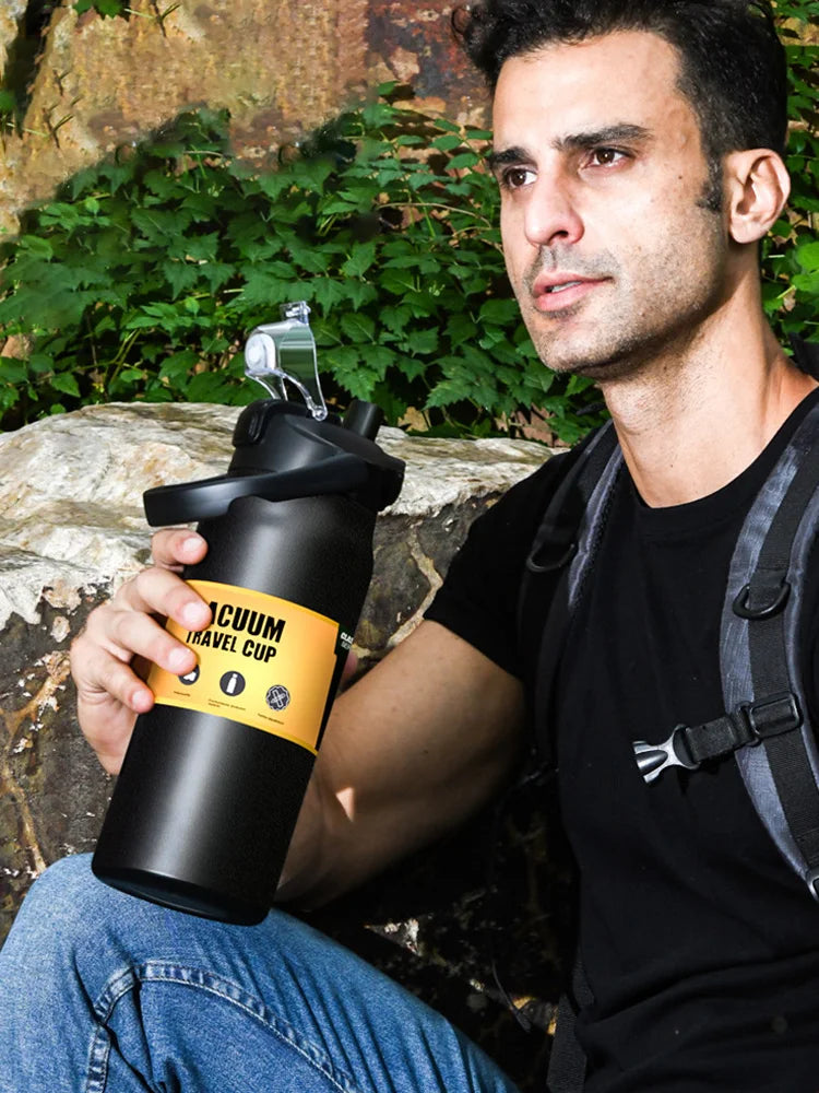 Garrafa Térmica Esportiva com Canudo – Inox 304 | Fria ou Quente por Até 24h