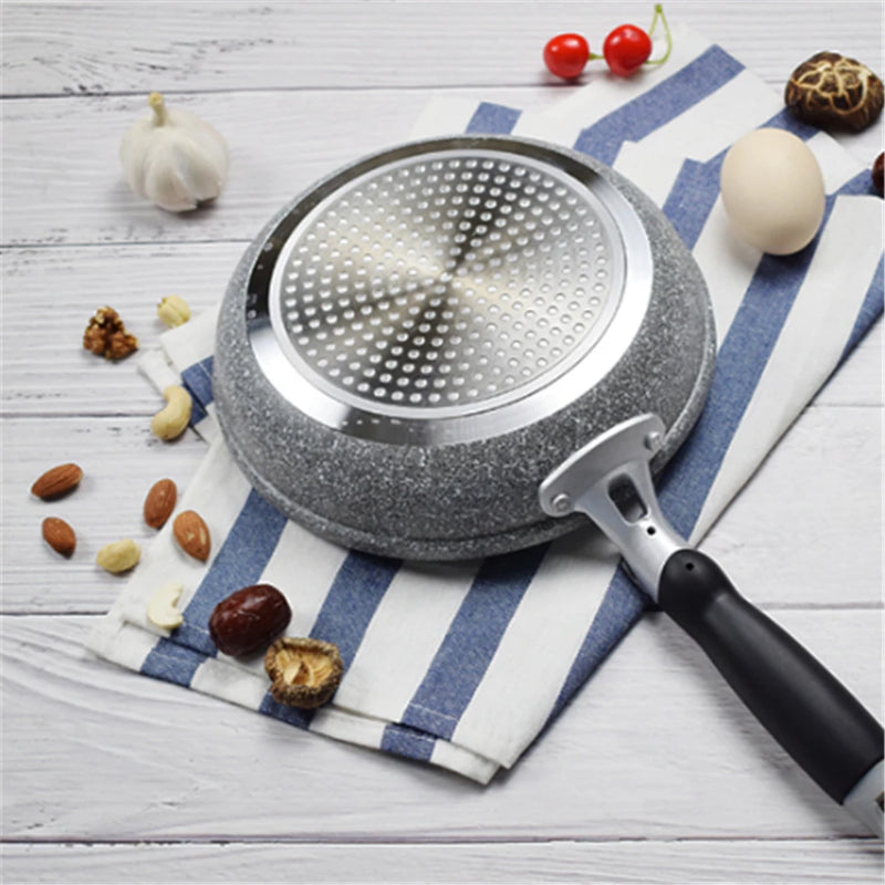 Panela Wok de Pedra Durável – Antiaderente com Revestimento Cerâmico – 28cm – Compatível com Fogão a Gás e Indução