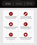 Conjunto de Facas XINZUO 5 Peças – Aço Alemão 1.4116 | Cabo em Madeira de Ébano