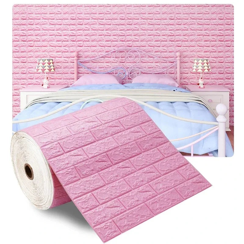 Papel de Parede 3D Autoadesivo Tijolinho – 70cm x 1m | À Prova d’Água e de Impacto