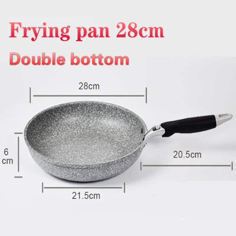 Panela Wok de Pedra Durável – Antiaderente com Revestimento Cerâmico – 28cm – Compatível com Fogão a Gás e Indução