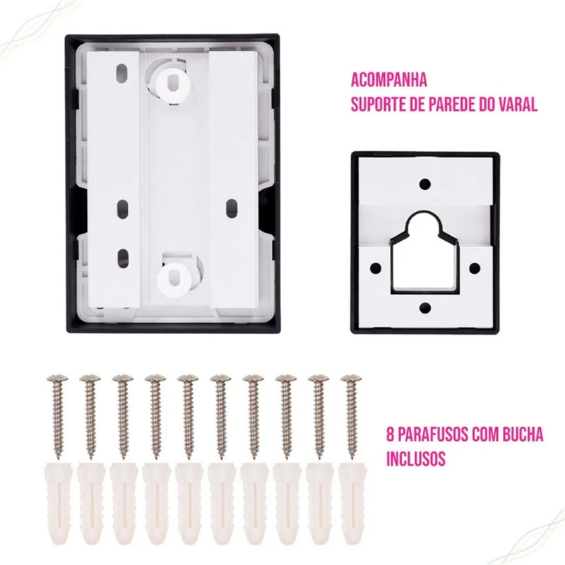 Varal Retrátil de Parede com Cabo de Aço Inoxidável – Até 4,2m | Suporta até 20kg