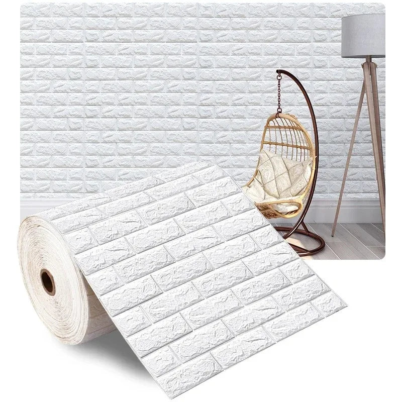 Papel de Parede 3D Autoadesivo Tijolinho – 70cm x 1m | À Prova d’Água e de Impacto