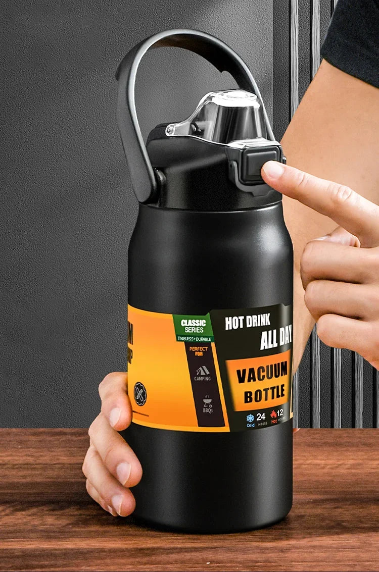 Garrafa Térmica Esportiva com Canudo – Inox 304 | Fria ou Quente por Até 24h