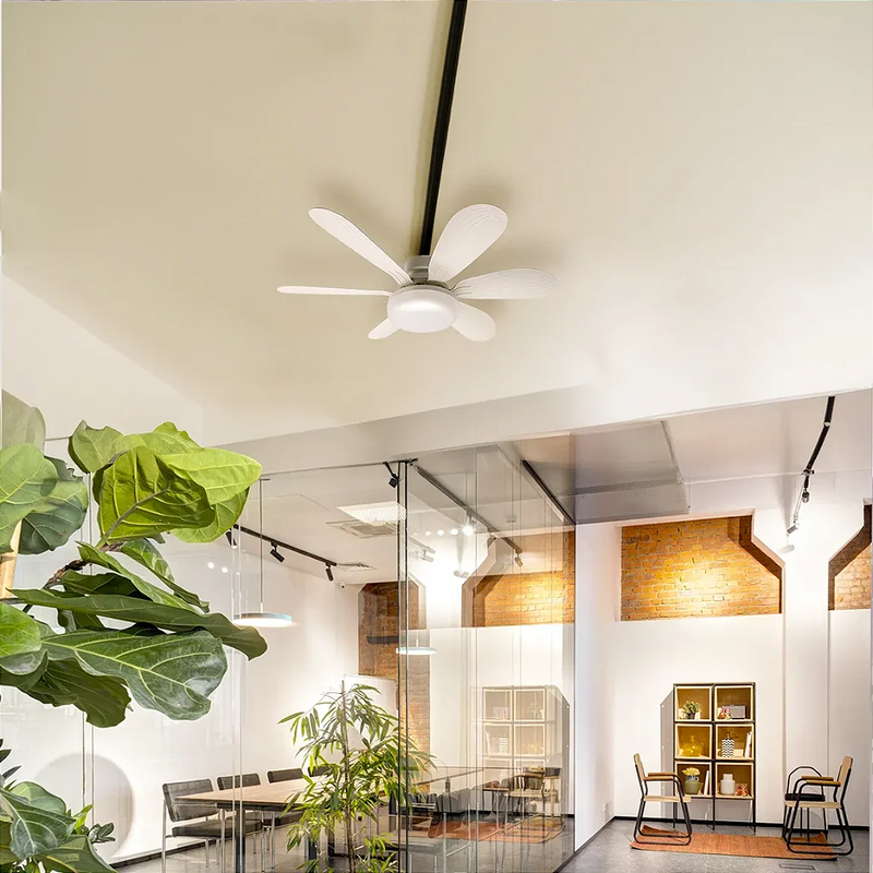 Ventilador de Teto E27 com Lâmpada LED Ajustável – 60W Bivolt Branco