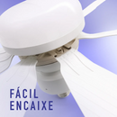 Ventilador de Teto E27 com Lâmpada LED Ajustável – 60W Bivolt Branco