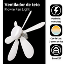 Ventilador de Teto E27 com Lâmpada LED Ajustável – 60W Bivolt Branco
